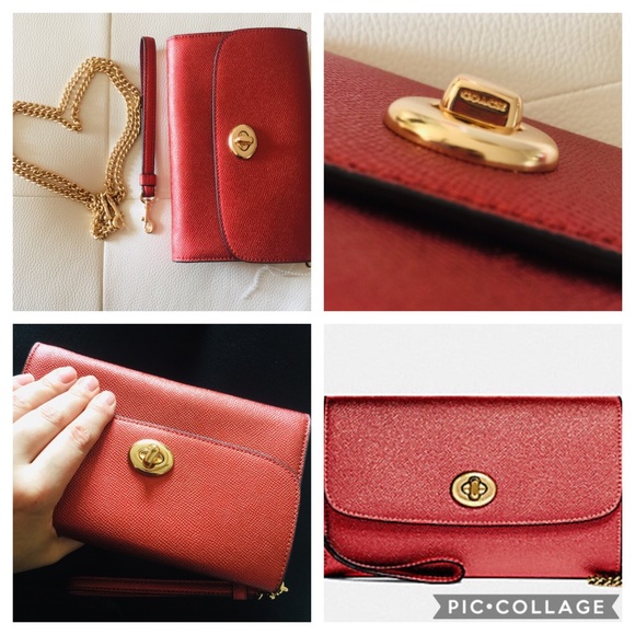 NWT $250 Coach Crossbody Chain wristlet bag clutch - Picture 4 of 8